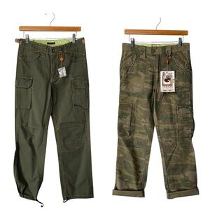 Vintage 90s Y2K Universe Utility Cargo Military Pants Size S Camo Pants NEW